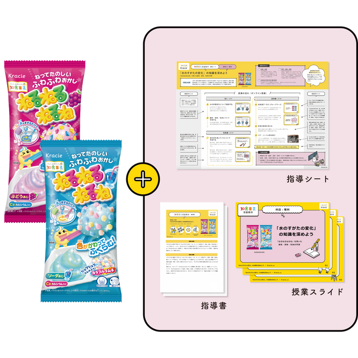 「ねるねるねるね」を用いた固体・液体・気体の学習 ねるねるねるね ぶどう味/ソーダ味(1セット10個入り)